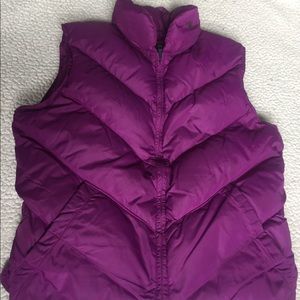 N0024 Eddie Bauer Sleeveless Vest Body Warmer M Goose Down Purple Outdoor Winter